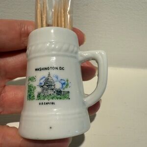 Washington D.C. US Capital Souvenir Toothpick Holder New Old Stock